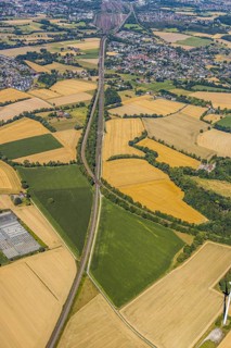 Aerial photograph, B63n South route corridor, Nordböggen, Pelkum, Hamm, Ruhr area, North