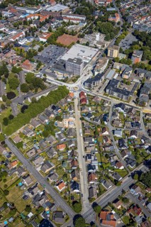 Aerial view, road construction, Baumerstrasse, Rautensteinstrasse, Friedrich-Ebert-Strasse,
