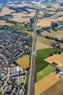 Aerial photograph, B63n South route corridor, Nordböggen, Pelkum, Hamm, Ruhr area, North