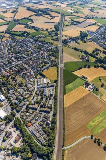 Aerial photograph, B63n South route corridor, Nordböggen, Pelkum, Hamm, Ruhr area, North