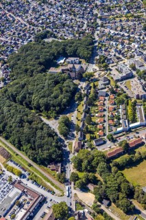 Aerial view, street Hammer Straße between Bülowstraße and Katharinenstraße Baumerstraße,