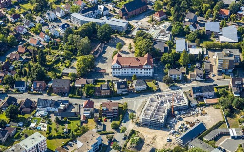 Aerial photograph, new building on the Waldenburger Straße wasteland, Wilczek Immobilien,