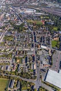 Aerial view, city centre view, Wilhelmstraße, sports centre west, Hamm, Ruhr area, North