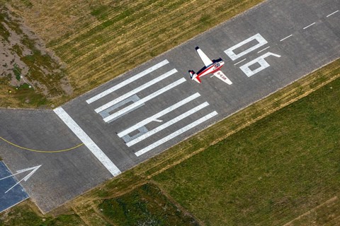 Aerial photo, Hamm airfield, aircraft Klemm 107 B, D-EJUK, Hamm, Ruhr area, North Rhine-Westphalia,