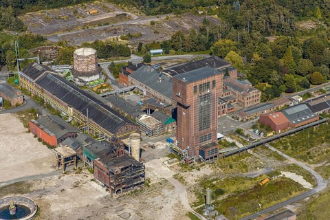 Aerial view, former Ost Heinrich Robert mine, Wiescherhöfen, Hamm, Ruhr area, North