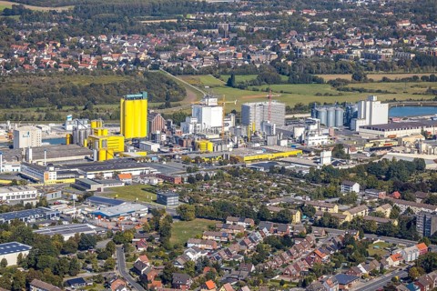 Aerial view, Brökelmann Ölmühle GmbH, Jäckering Ölmühle, industrial plants Speicherstraße,