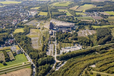 Aerial view, former Ost Heinrich Robert mine, Wiescherhöfen, Hamm, Ruhr area, North