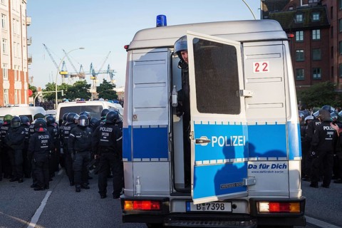 DEU Germany Germany Hamburg Protests in front of and during the 'Welcome to hell' demonstration in
