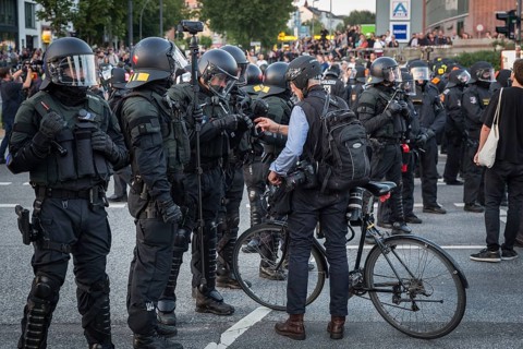 DEU Germany Germany Hamburg Protests in front of and during the 'Welcome to hell' demonstration in