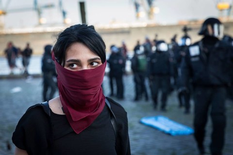 DEU Germany Germany Hamburg Protests in front of and during the 'Welcome to hell' demonstration in