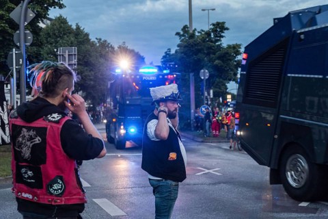 DEU Germany Germany Hamburg Protests in front of and during the 'Welcome to hell' demonstration in