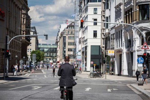 DEU Germany Germany Hamburg Empty city centre in front of and during the 'Welcome to hell'