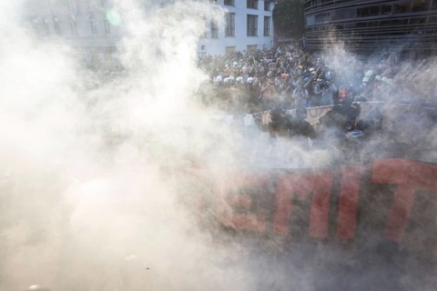 DEU Germany Germany Hamburg Protests in front of and during the 'Welcome to hell' demonstration in