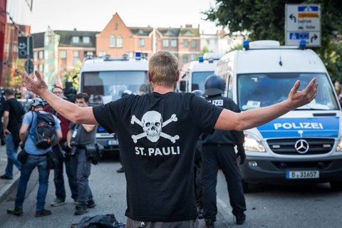 DEU Germany Germany Hamburg Protests in front of and during the 'Welcome to hell' demonstration in