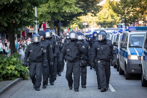 DEU Germany Germany Hamburg Protests in front of and during the 'Welcome to hell' demonstration in