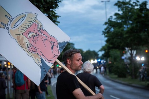 DEU Germany Germany Hamburg Protests in front of and during the 'Welcome to hell' demonstration in