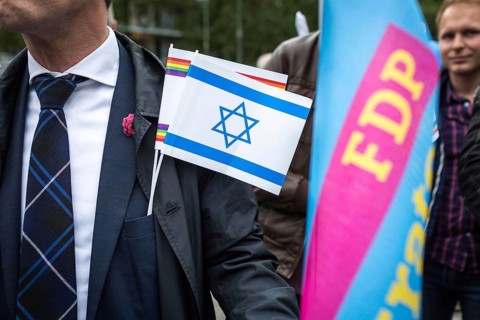 DEU Germany Germany Berlin Pro-Israel demonstration on Kurfürstendamm towards Breitscheidtplatz.