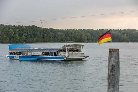 DEU Germany Germany Strausberg Scenes from Straussee, the only electric ferry in Europe to cross