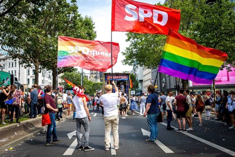 DEU Germany Germany Berlin Christopher Street Day is travelling through the city. Gays, lesbians,