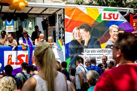DEU Germany Germany Berlin Christopher Street Day is travelling through the city. Gays, lesbians,