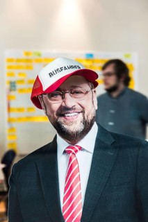DEU Germany Germany Berlin View of a cardboard figure of SPD chancellor candidate Martin Schulz at