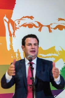 DEU Germany Germany Berlin Raising the rainbow flag with Petra Nowacki and SPD General Secretary