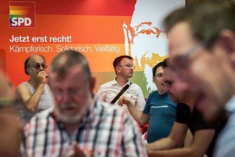 DEU Germany Germany Berlin Raising the rainbow flag with Petra Nowacki and SPD General Secretary