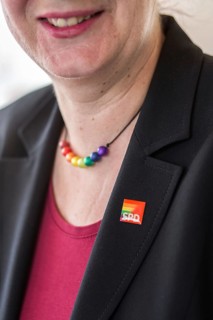 DEU Germany Germany Berlin Raising the rainbow flag with Petra Nowacki and SPD General Secretary
