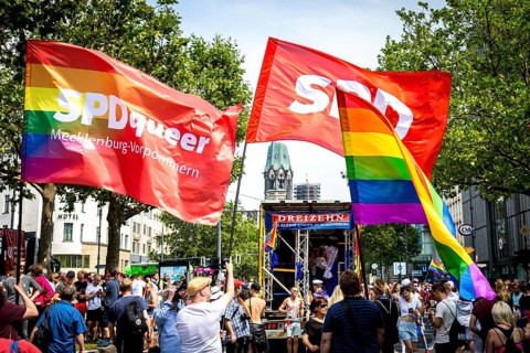 DEU Germany Germany Berlin Christopher Street Day is travelling through the city. Gays, lesbians,