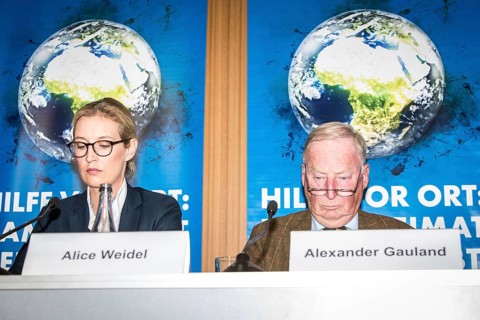 DEU Germany Germany Berlin The AFD's leading candidates Alexander Gauland and Alice Weidel during a