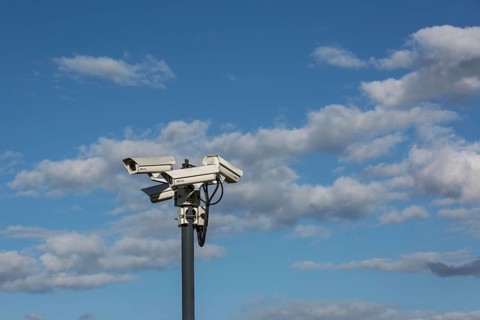 DEU Germany Germany Berlin Surveillance cameras at the future BER Berlin-Brandenburg airport
