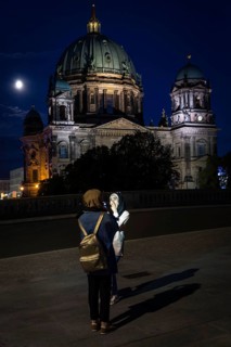 DEU Germany Germany Berlin Women photographing themselves in front of Berlin Cathedral with the