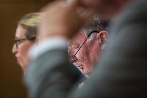DEU Germany Germany Berlin AFD press conference on environmental policy with Alexander Gauland and