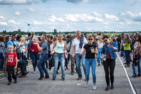 DEU Germany Germany Berlin Performances and dance by the Volksbühne ensemble at Tempelhof Airport