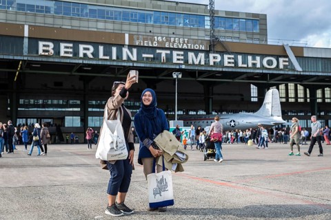 DEU Germany Germany Berlin Performances and dance by the Volksbühne ensemble at Tempelhof Airport