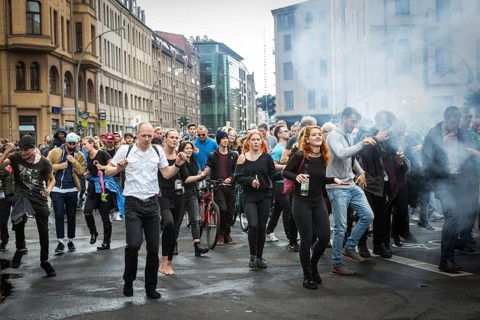 DEU Germany Germany Berlin Demonstration 'Who owns the city' by music fans and club goers through
