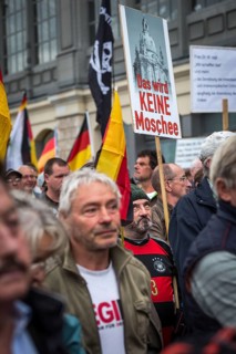 DEU Germany Germany Dresden Pegida demonstration in the city centre