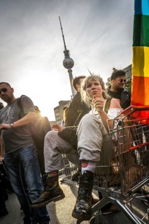 DEU Germany Germany Berlin Demonstration 'Who owns the city' by music fans and club goers through