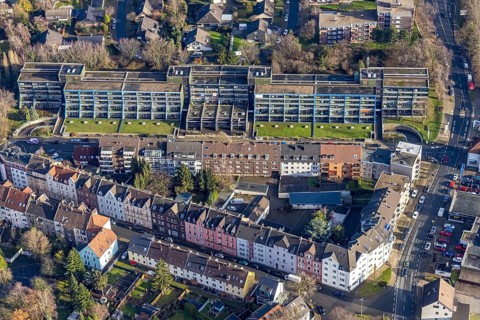 Aerial view, St. Georg Senioren Wohnanlage Wörthstraße, Baukau, Herne, Ruhr area, North