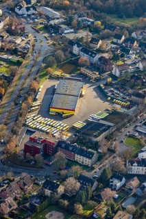 Aerial photo, Graf Reisen bus company, Röhlinghausen, Herne, Ruhr area, North Rhine-Westphalia,