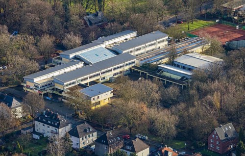 Aerial photo, Realschule an der Burg, Eickel, Herne, Ruhr area, North Rhine-Westphalia, Germany,