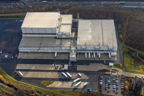 Aerial view, Nordfrost logistics centre, former colliery Unser Fritz, Am Malakowturm, Unser Fritz,