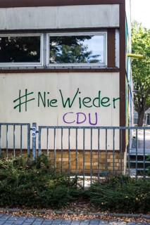 DEU Germany Germany Dresden Impressions of election day in the Saxon state capital Graffiti in