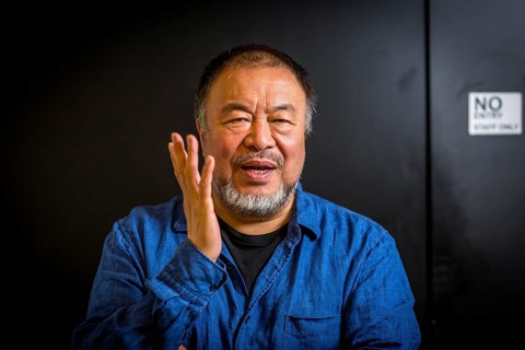 DEU Germany Germany Berlin The Chinese artist Ai Weiwei in his studio in the vaulted cellar of the