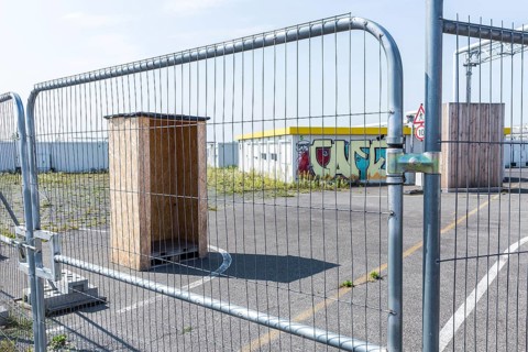 DEU Germany Germany Berlin The abandoned site of the Tempohome, a temporary container settlement,