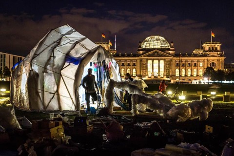 DEU Germany Germany Berlin Protests for climate protection.setting up for the demonstration the