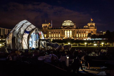 DEU Germany Germany Berlin Protests for climate protection.setting up for the demonstration the