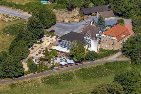 Aerial view, Landhaus Grum, Hattingen, Ruhr area, North Rhine-Westphalia, Germany, outdoor
