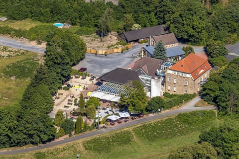 Aerial view, Landhaus Grum, Hattingen, Ruhr area, North Rhine-Westphalia, Germany, outdoor