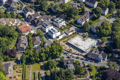 Aerial view, Ev. Familienzentrum Arche Noah, Blankenstein, Hattingen, Ruhr Area, North